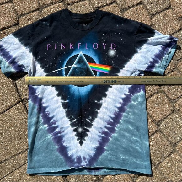 Vintage Pink Floyd Dark Side Of The Moon AOP Tie Dye Sz L 2005 Liquid Blue - Picture 4 of 9